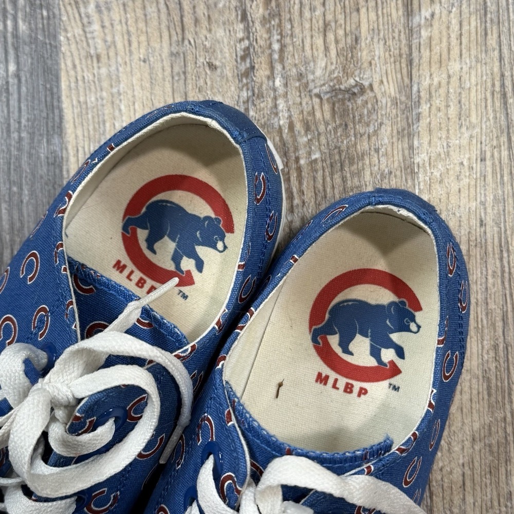 Chicago Cubs Shoes Row One Canvas Victory Sneakers Blue All-Over Logo M8‎ / W9.5 - Picture 10 of 11